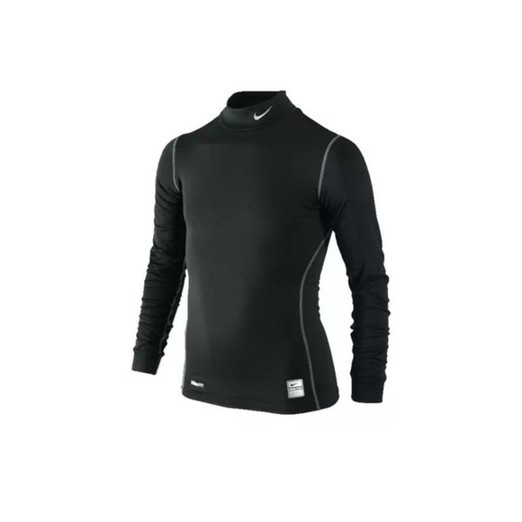 Nike Pro Dri Fit Thermal Long Sleeve Mock Neck Compression Top Black medium - Picture 10 of 10